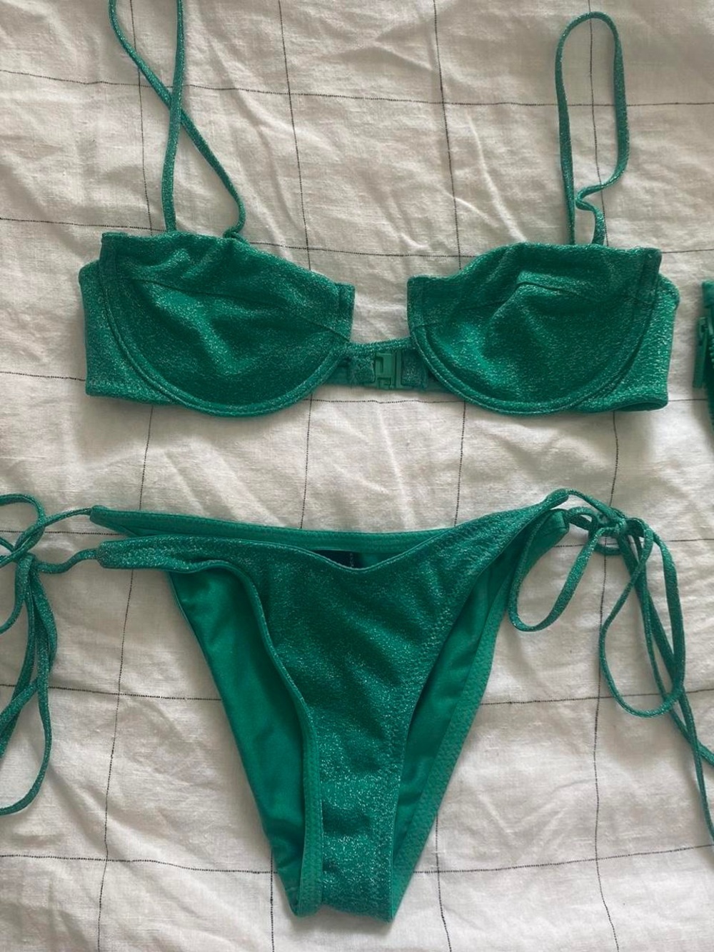 Triangl jade green sparkle Mala balconette bikini